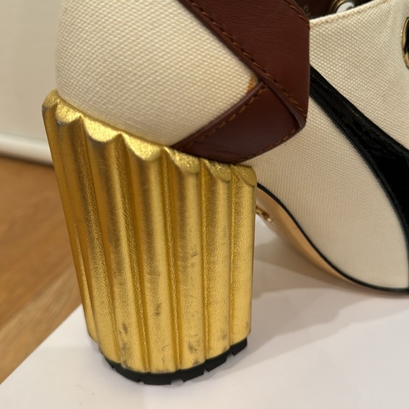 Dior glorious pump in canvas, leather and crinkled leather - Picture 13 of 17